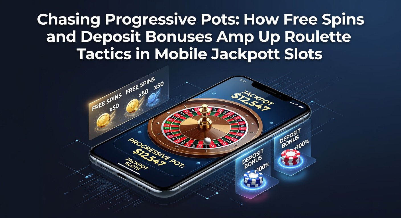Vibrant mobile screen showing a progressive jackpot slot with roulette wheel elements and bonus spins activating