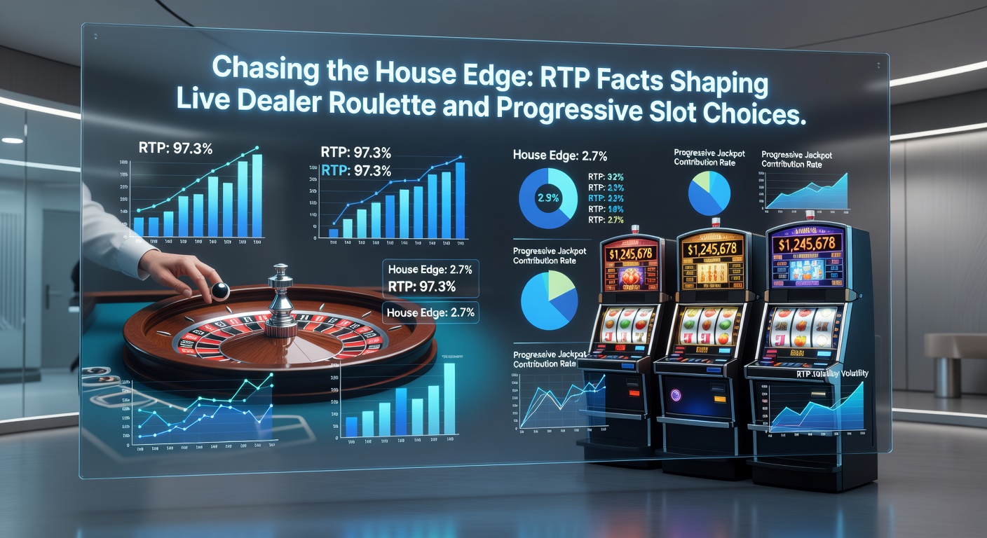 Dynamic progressive slot reels building a massive jackpot meter alongside live roulette RTP comparison charts, illustrating house edge fluctuations