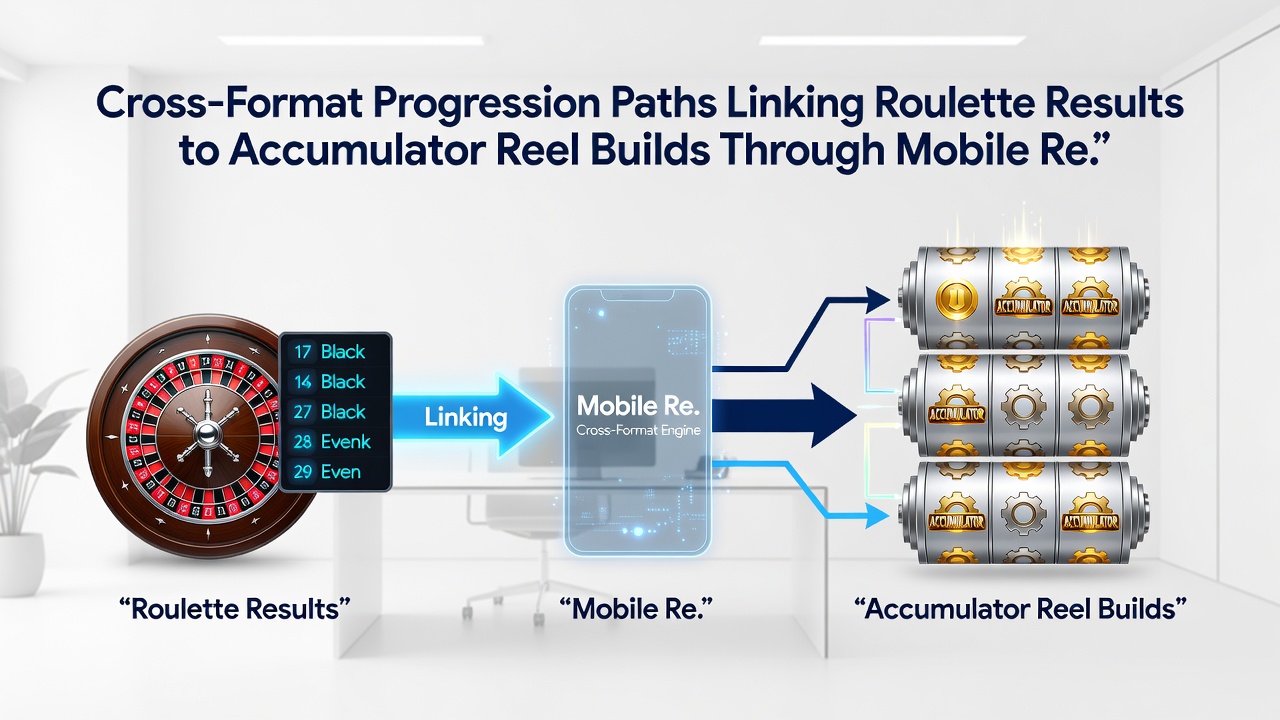 Accumulator meter display on mobile slot screen receiving input from linked roulette session