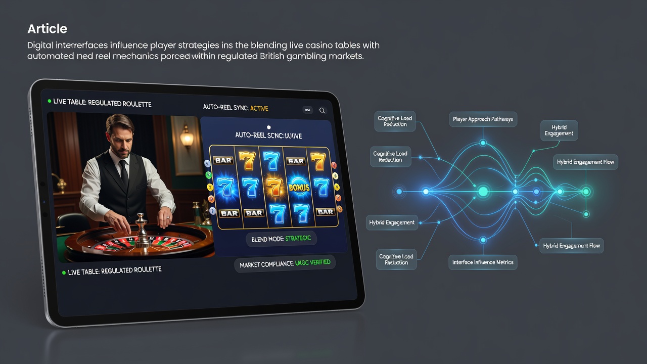Screenshot of a UK casino app interface showing seamless navigation between live roulette tables and automated slot reels with prominent transition buttons