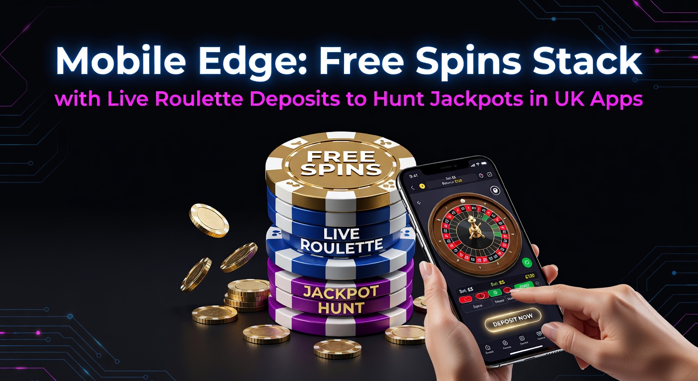 Smartphone screen displaying a UK casino app with live roulette table and stacked free spins on jackpot slots, highlighting deposit bonuses in action