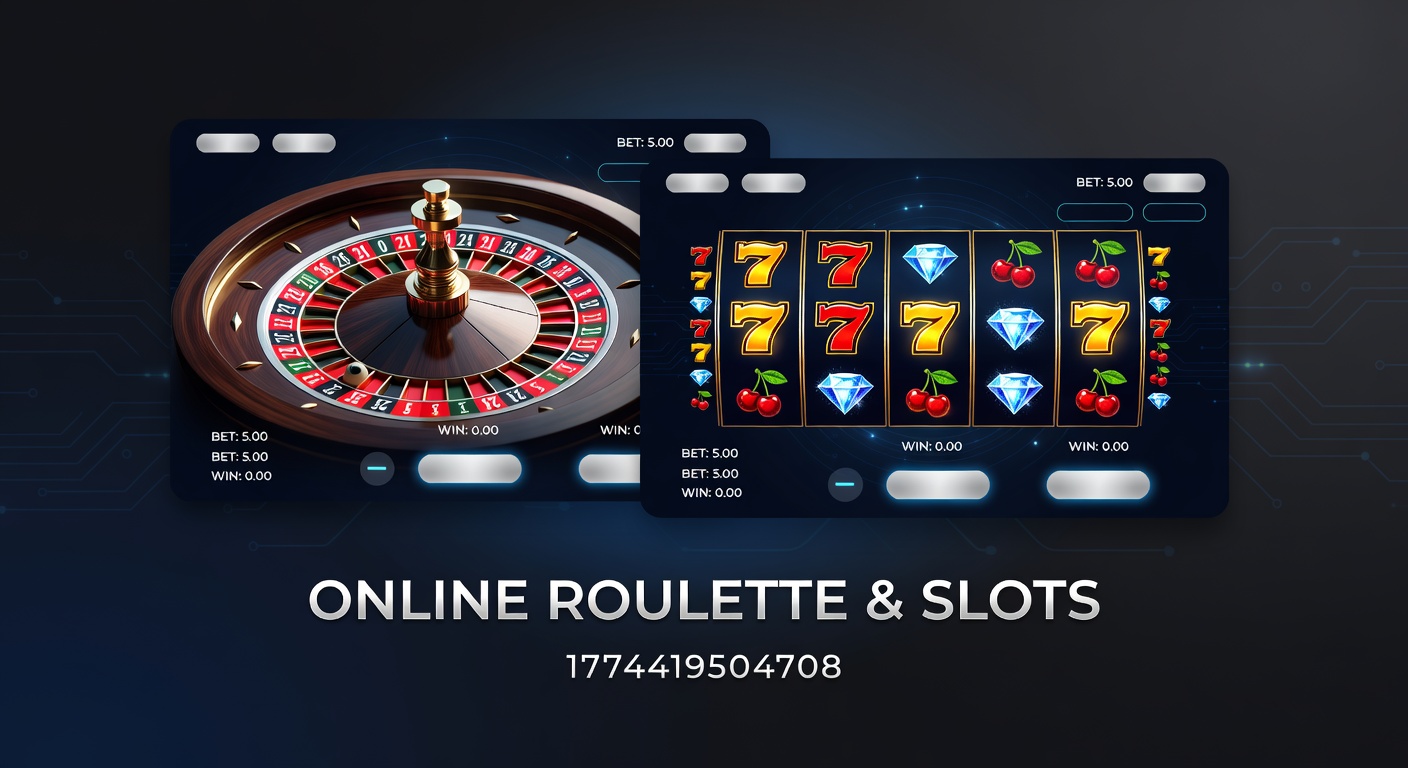 Vibrant online casino interface showing spinning roulette wheel and colorful slot reels in action