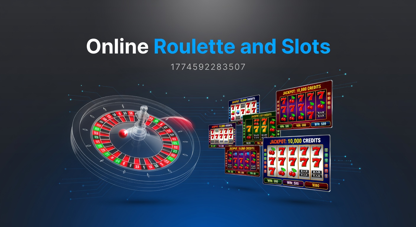 Dynamic online roulette table with spinning wheel and digital chips in a sleek virtual casino environment