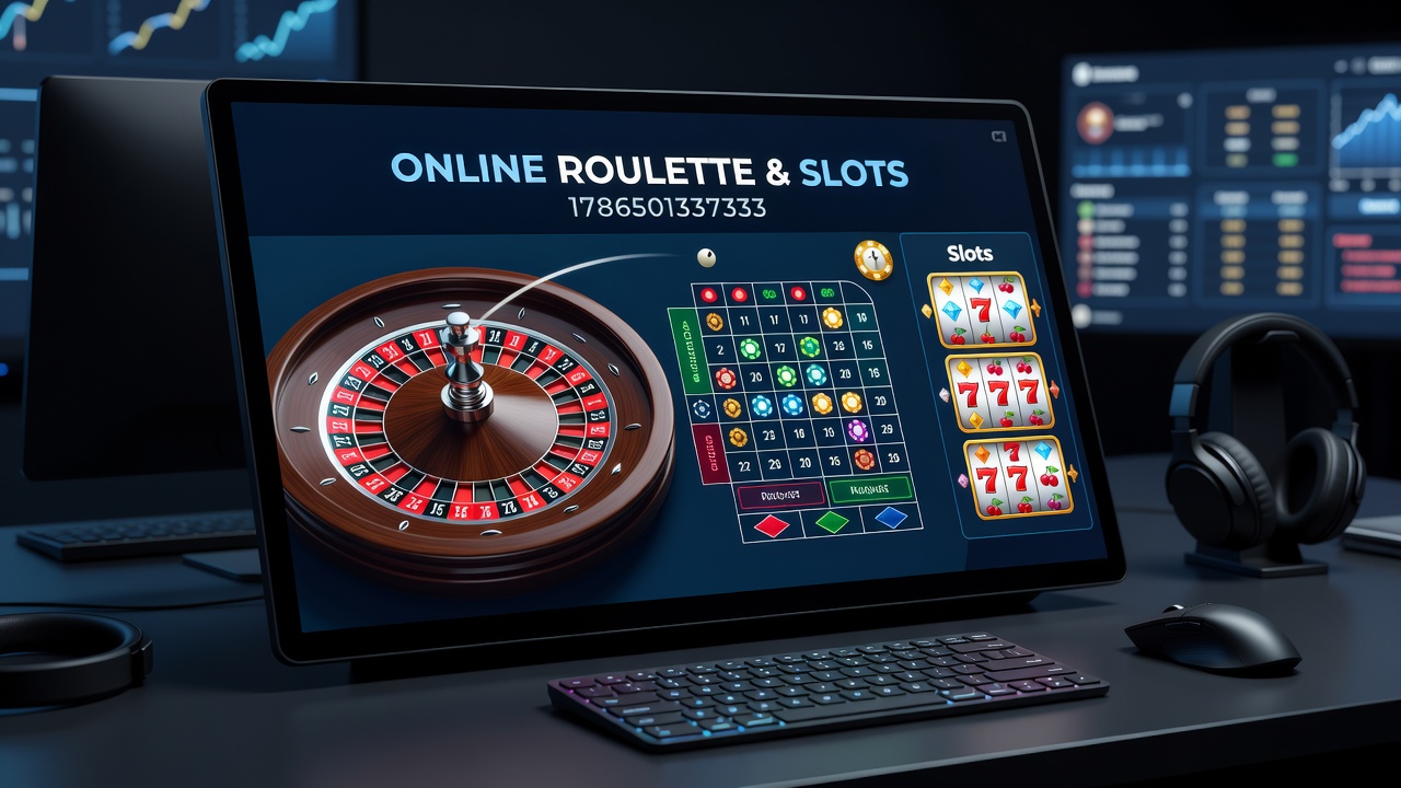 Live roulette table interface alongside popular slot game reels on a smartphone display
