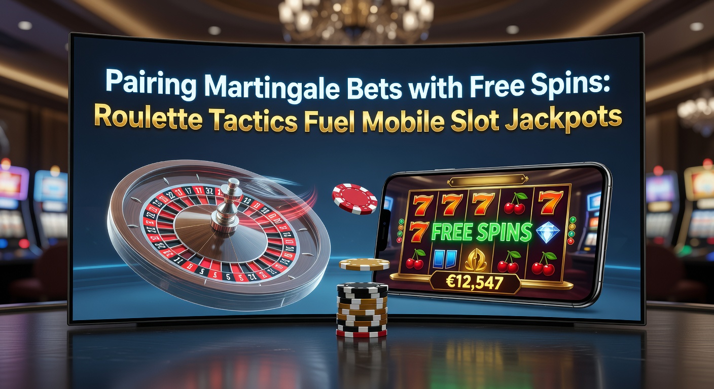Dynamic mobile screen showing roulette wheel spinning alongside colorful slot reels bursting with free spin icons and jackpot meters climbing