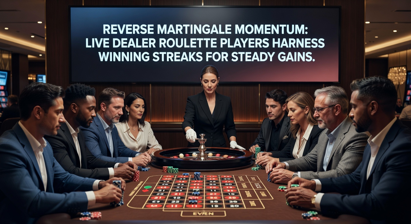 Live dealer roulette table with players betting during a winning streak, chips stacking up dynamically