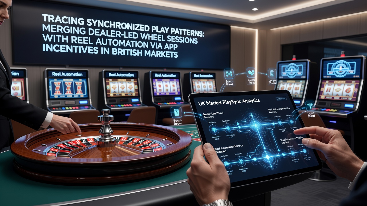 Illustration of mobile app interface showing live roulette wheel alongside automated slot reels with bonus incentive overlays in a British market context